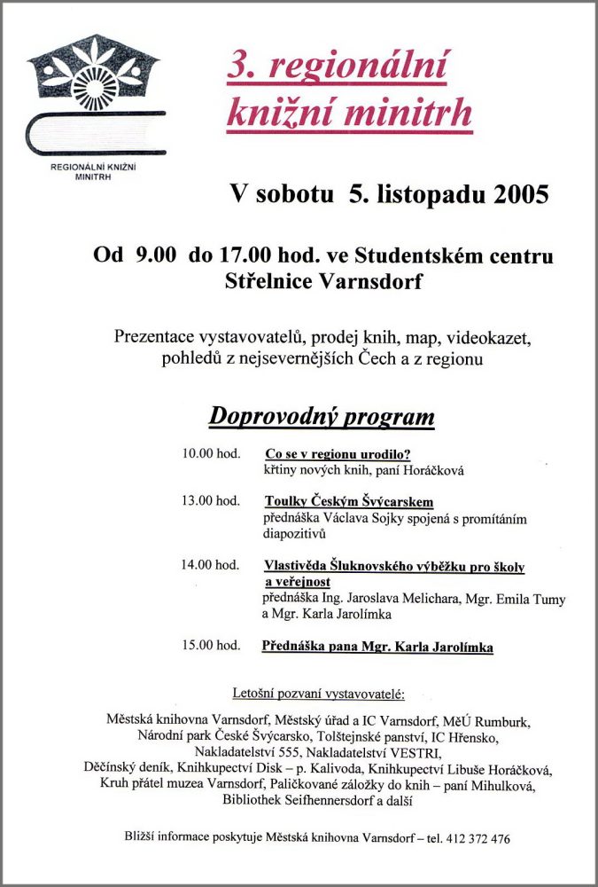 2005 | 3. regionální knižní minitrh, Varnsdorf
